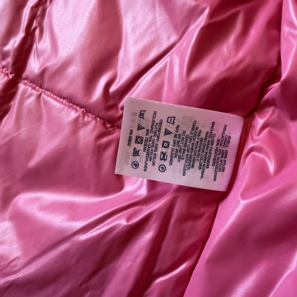 Land's End Quilted Puffer Vest Women's Medium 10/12 Pink Barbiecore Down Filled - Picture 4 of 7
